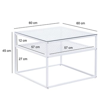 Galaro Soffbord 60 cm - Transparent och matt vit - Möbler - Bord & matgrupper - Soffbord - Soffbord med förvaring