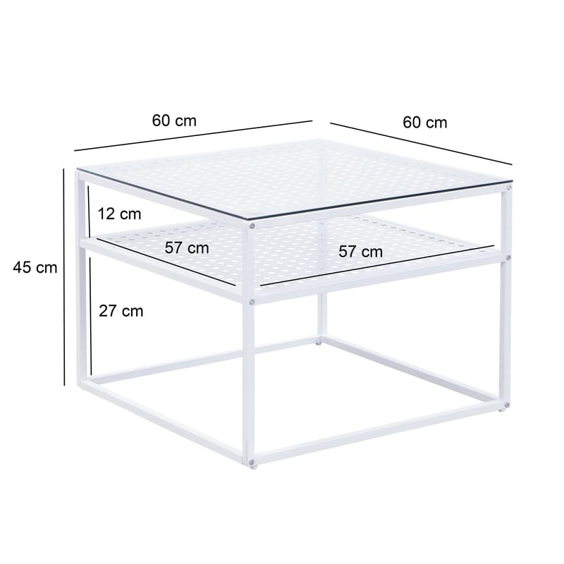 Galaro Soffbord 60 cm - Transparent och matt vit - Möbler - Bord & matgrupper - Soffbord - Soffbord med förvaring