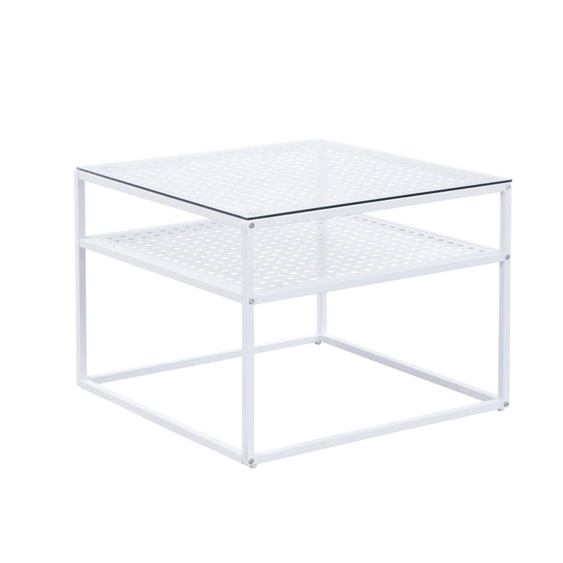 Galaro Soffbord 60 cm - Transparent och matt vit - Möbler - Bord & matgrupper - Soffbord - Soffbord med förvaring