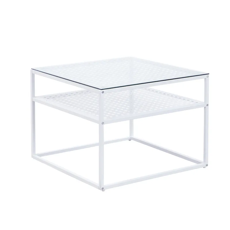 Galaro Soffbord 60 cm, Transparent och matt vit