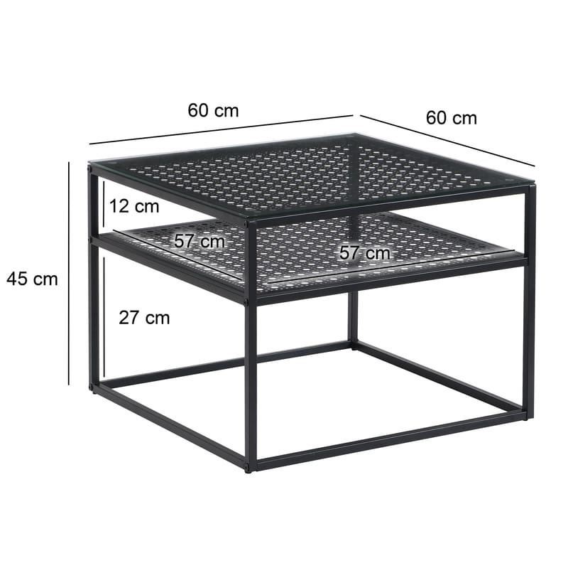 Galaro Soffbord 60 cm - Transparent och mattsvart - Möbler - Bord & matgrupper - Soffbord - Soffbord med förvaring