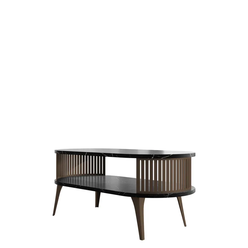 Galia Soffbord 100 cm Oval, Brun|svart