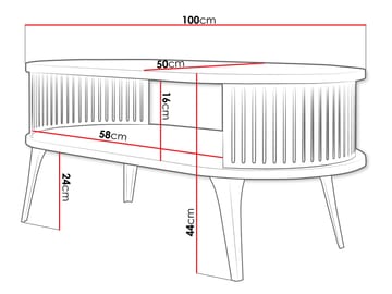 Galia Soffbord 100 cm Oval - Brun|svart - Möbler - Bord & matgrupper - Soffbord