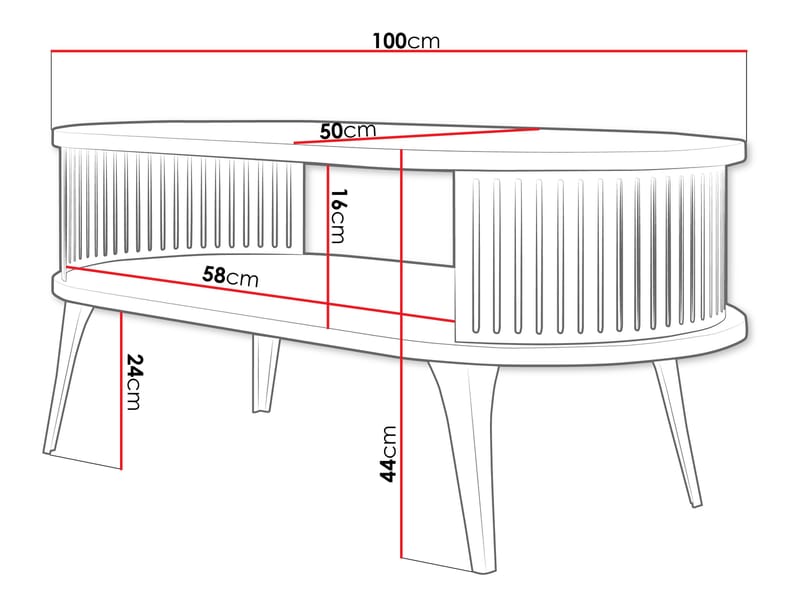 Galia Soffbord 100 cm Oval - Brun|svart - Möbler - Bord & matgrupper - Soffbord