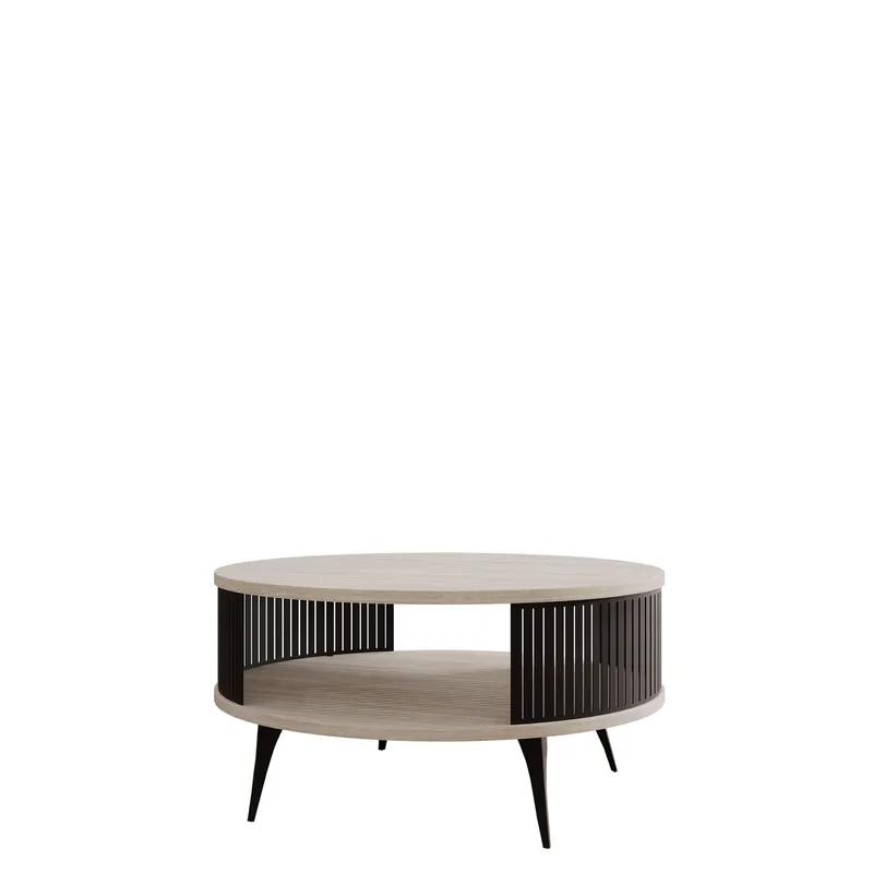 Galia Soffbord 75 cm Rund, Beige|svart
