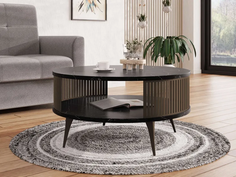 Galia Soffbord 75 cm Rund - Svart|brun - Möbler - Bord & matgrupper - Soffbord