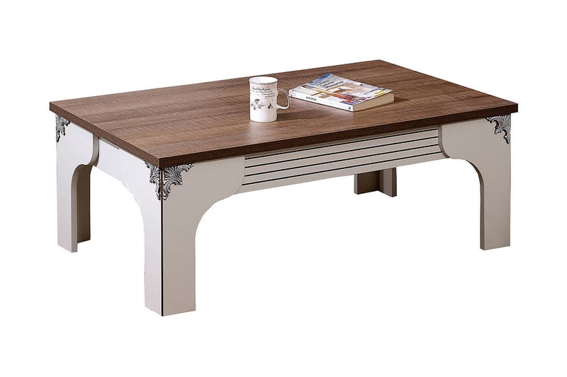 Gaszpar Soffbord 110 cm - Vit/Valnöt - Möbler - Bord & matgrupper - Soffbord