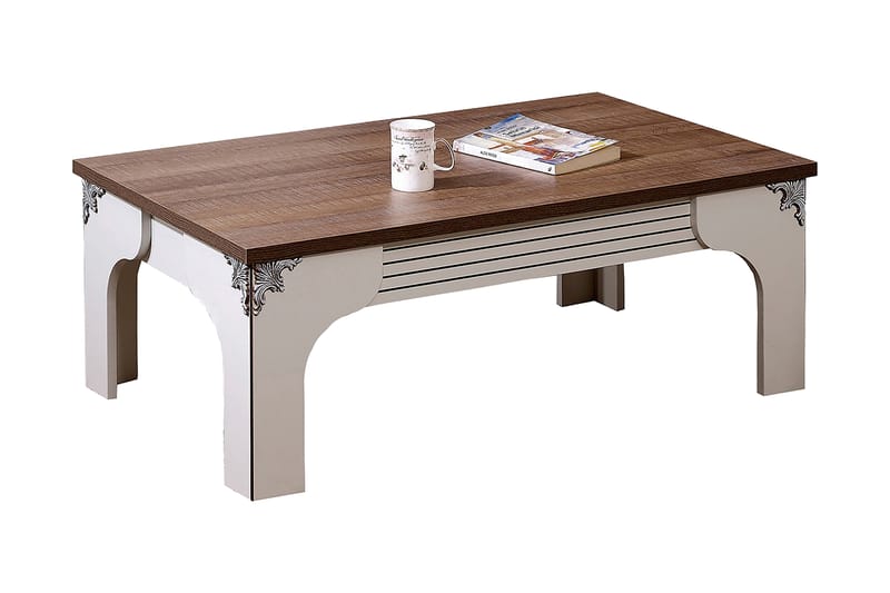 Gaszpar Soffbord 110 cm - Vit/Valnöt - Möbler - Bord & matgrupper - Soffbord