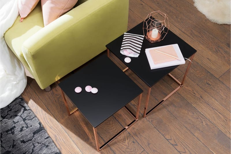 Geancarlo Satsbord 2-pack 48 cm - Koppar|Svart - Möbler - Bord & matgrupper - Soffbord