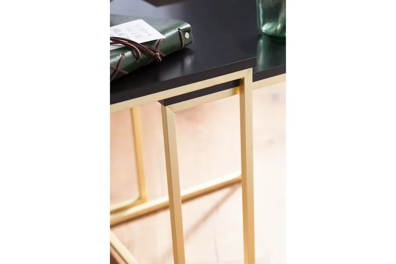 Geancarlo Satsbord 48 cm 2 Bord - Svart/Guld - Möbler - Bord & matgrupper - Soffbord