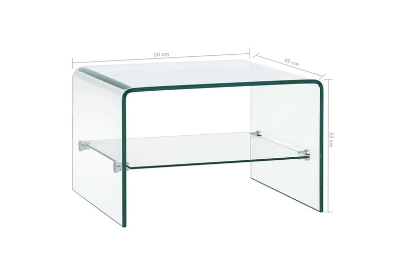 Soffbord genomskinlig 50x45x33 cm härdat glas - Transparent - Soffbord