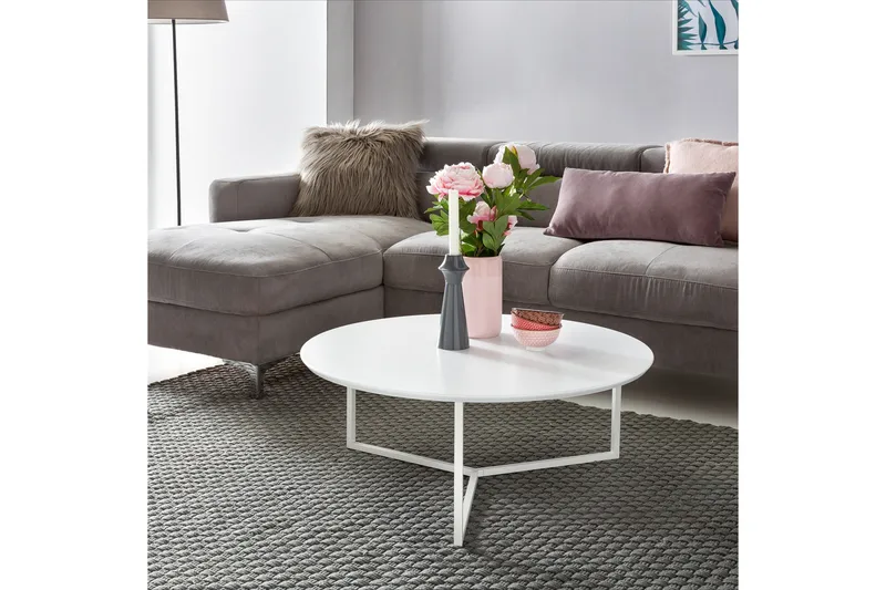Giamanco Soffbord 80 cm Runt - Vit - Möbler - Bord & matgrupper - Soffbord