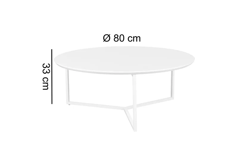Giamanco Soffbord 80 cm Runt - Vit - Möbler - Bord & matgrupper - Soffbord