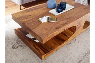 Gjerrild Soffbord 118 cm med Förvaring Hyllor - Massivt Trä - Möbler - Bord & matgrupper - Soffbord