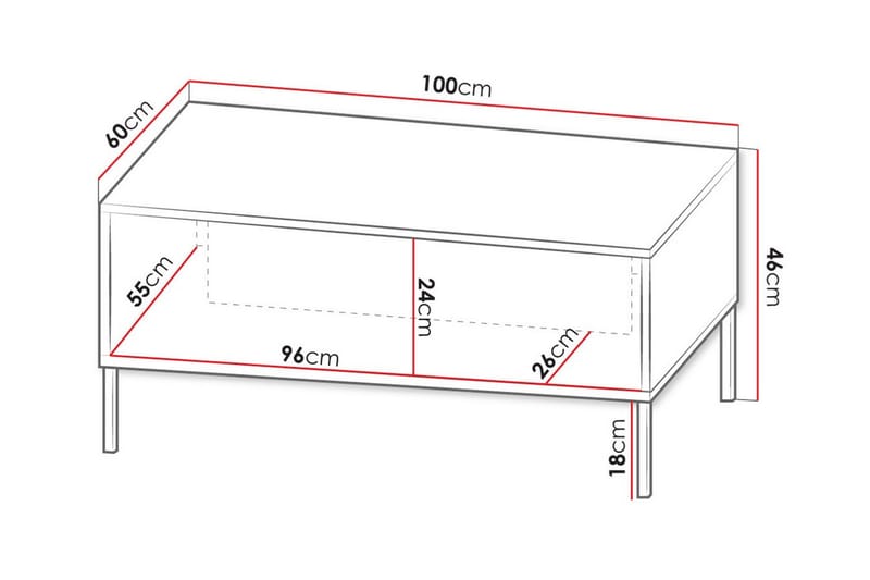 Glenndale Soffbord 60 cm - Svart - Möbler - Bord & matgrupper - Soffbord