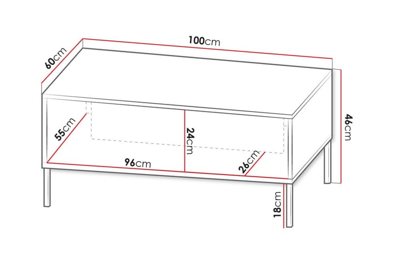 Glenndale Soffbord 60 cm - Vit - Möbler - Bord & matgrupper - Soffbord