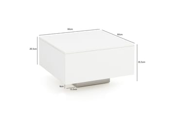 Golnick Soffbord 60 cm med Förvaring - Vit - Möbler - Bord & matgrupper - Soffbord