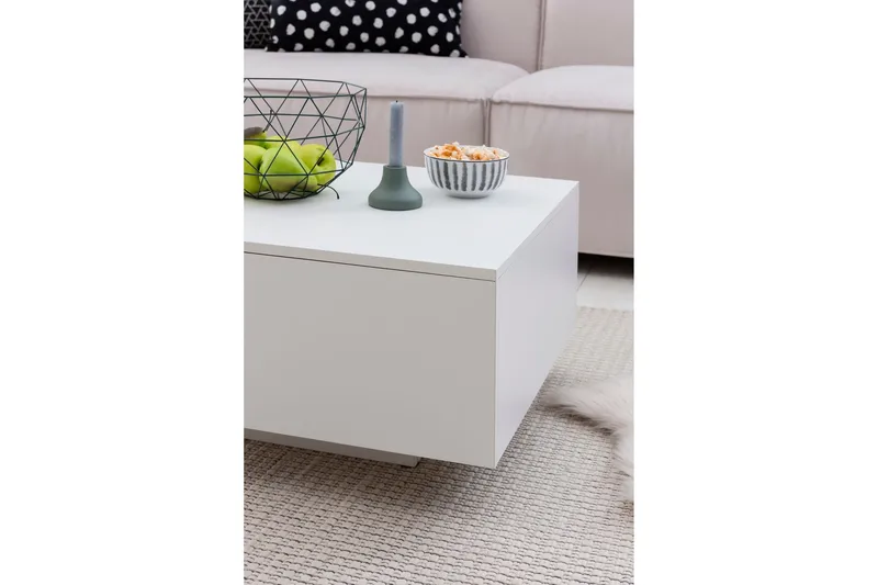 Golnick Soffbord 60 cm med Förvaring - Vit - Möbler - Bord & matgrupper - Soffbord