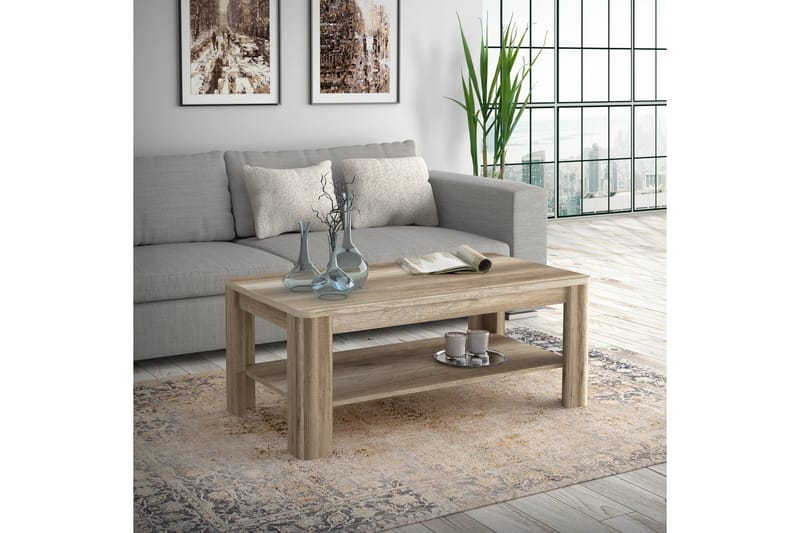 Gomon Soffbord 110 cm med Förvaring Hylla - Brun - Möbler - Bord & matgrupper - Soffbord