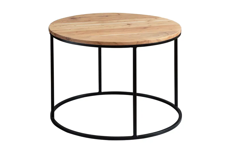 Gorizia Soffbord 60 cm Runt, Akacia/Svart