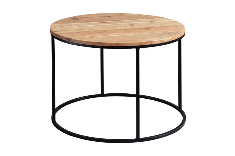 Gorizia Soffbord 60 cm Runt, Akacia/Svart