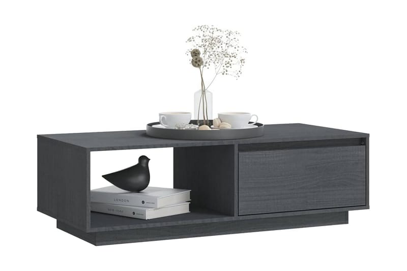 Soffbord grå 110x50x33,5 cm massiv furu - Grå - Möbler - Bord & matgrupper - Soffbord