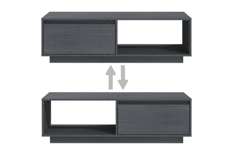 Soffbord grå 110x50x33,5 cm massiv furu - Grå - Möbler - Bord & matgrupper - Soffbord