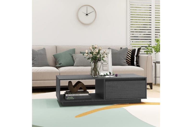 Soffbord grå 110x50x33,5 cm massiv furu - Grå - Möbler - Bord & matgrupper - Soffbord