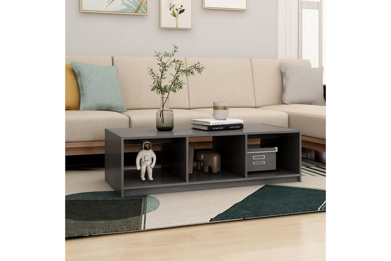 Soffbord grå 110x50x34 cm massiv furu - Grå - Möbler - Bord & matgrupper - Soffbord
