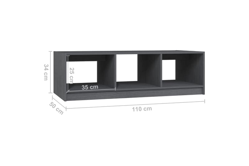 Soffbord grå 110x50x34 cm massiv furu - Grå - Möbler - Bord & matgrupper - Soffbord