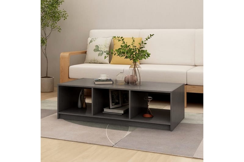 Soffbord grå 110x50x34 cm massiv furu - Grå - Möbler - Bord & matgrupper - Soffbord