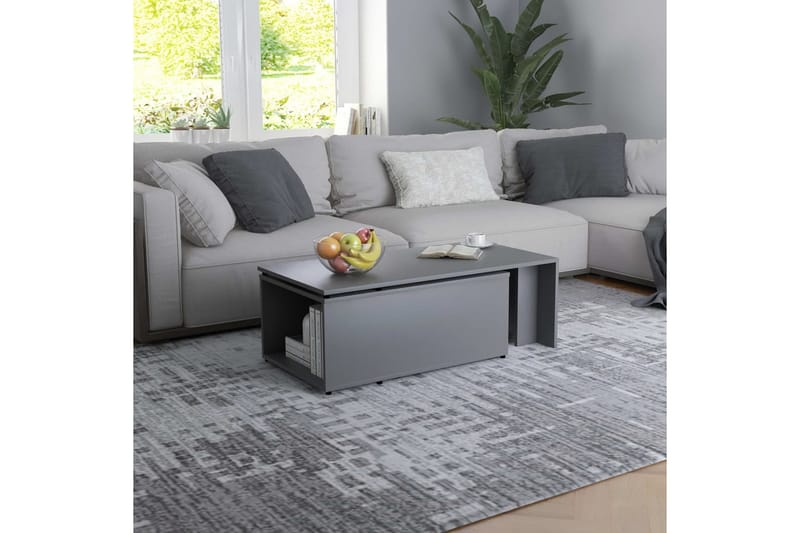 Soffbord grå 150x50x35 cm spånskiva - Grå - Soffbord