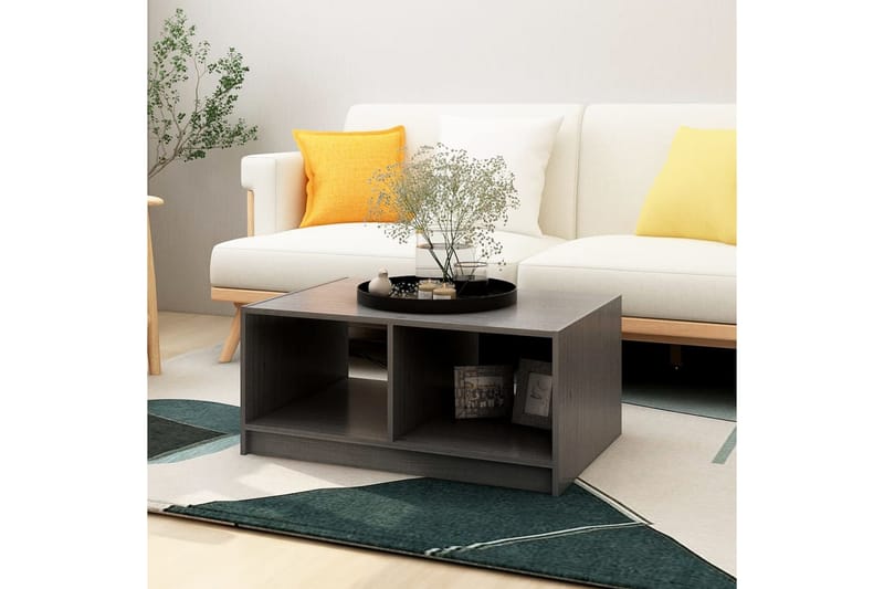 Soffbord grå 75x50x33,5 cm massiv furu - Grå - Möbler - Bord & matgrupper - Soffbord