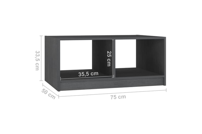 Soffbord grå 75x50x33,5 cm massiv furu - Grå - Möbler - Bord & matgrupper - Soffbord