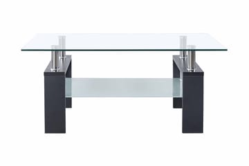 Soffbord grå och transparent 95x55x40 cm härdat glas