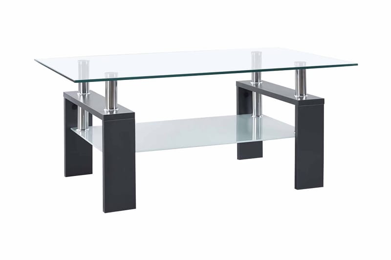 Soffbord grå och transparent 95x55x40 cm härdat glas - Grå/Glas - Soffbord