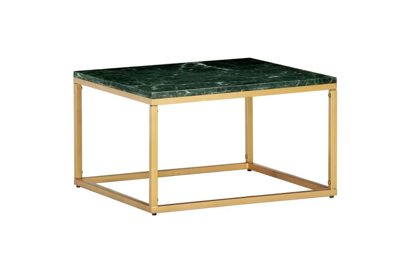 Soffbord grön 60x60x35 cm äkta sten med marmorstruktur - Grön - Soffbord