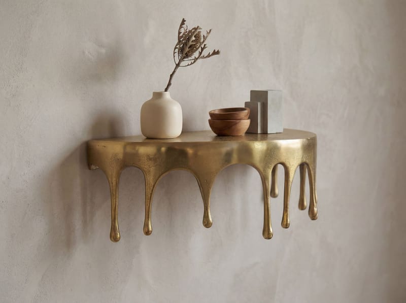 Grelan Vägghylla 35 cm i aluminium med droppdesign - guld - Möbler - Bord & matgrupper - Soffbord - Kistbord