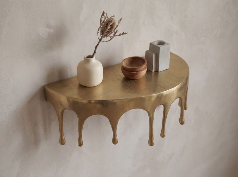 Grelan Vägghylla 35 cm i aluminium med droppdesign - guld - Möbler - Bord & matgrupper - Soffbord - Kistbord