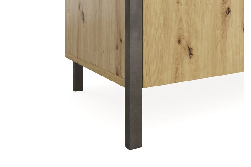 Guerreo Soffbord 95 cm med Förvaring Hyllor + Låda - Brun/Svart - Soffbord