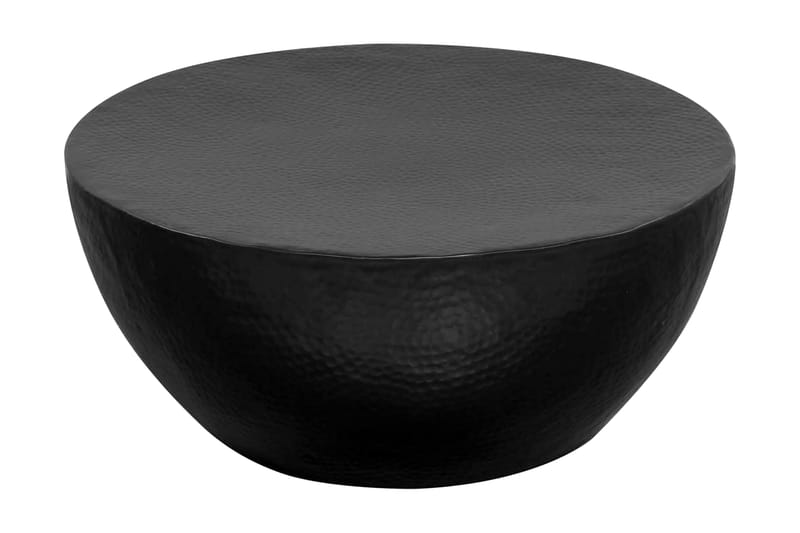 Soffbord hamrad aluminium 70x30 cm svart - Svart - Soffbord