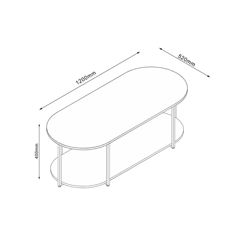 Soffbord Hannes 120x52x40 cm rustik melamin - Brun - Möbler - Bord & matgrupper - Soffbord