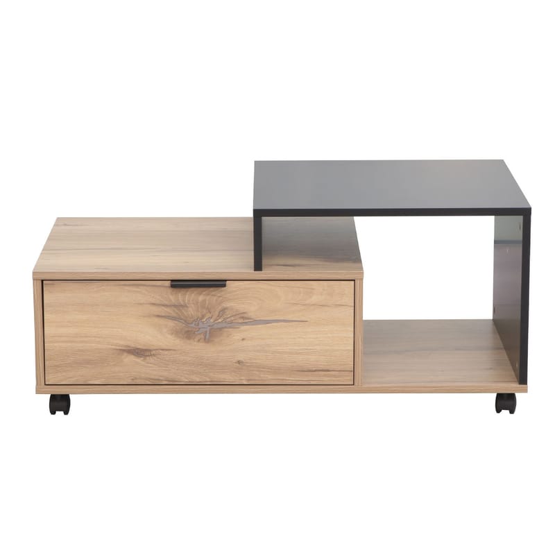 Soffbord Hannes 90x50x40 cm rustik / svart melamine - Ljust rustikt trä/svart - Möbler - Bord & matgrupper - Soffbord