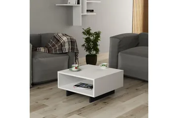 Hapeila Soffbord 60 cm med Förvaring Hylla - Vit/Mörkgrå - Möbler - Bord & matgrupper - Soffbord