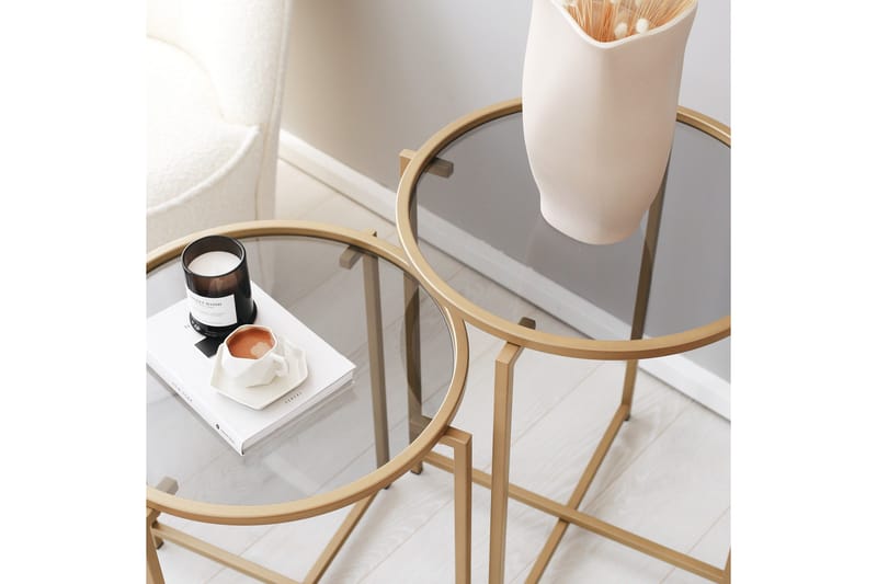 Hardinwre Soffbord 50 cm Runt 2-pack - Guld - Möbler - Bord & matgrupper - Soffbord