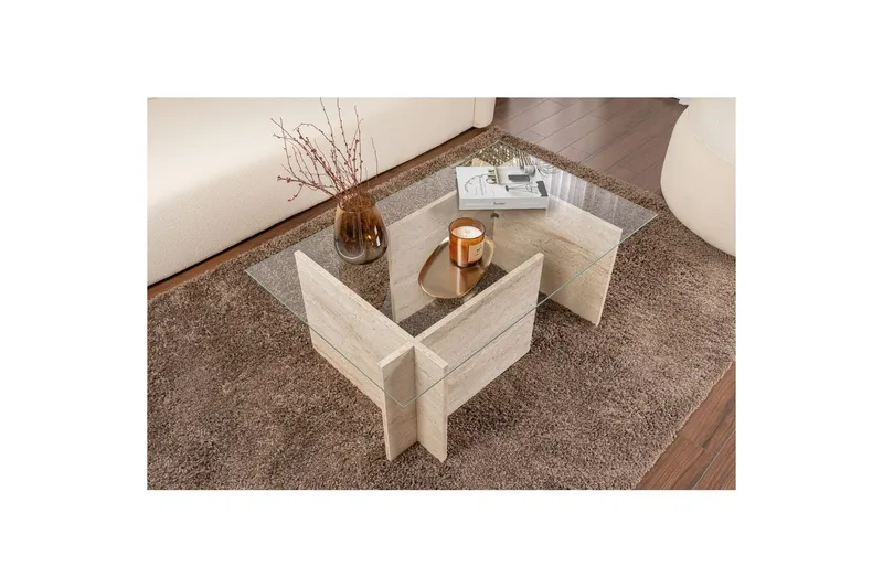 Soffbord Haruto Travertin - Travertin - Möbler - Bord & matgrupper - Soffbord