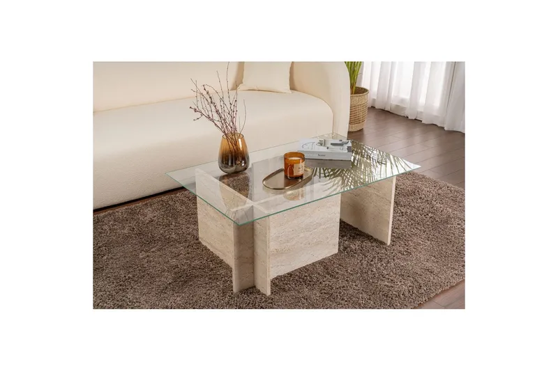 Soffbord Haruto Travertin - Travertin - Möbler - Bord & matgrupper - Soffbord