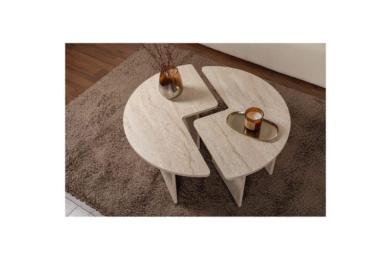 Soffbord Haruya Travertin - Travertin - Möbler - Bord & matgrupper - Soffbord