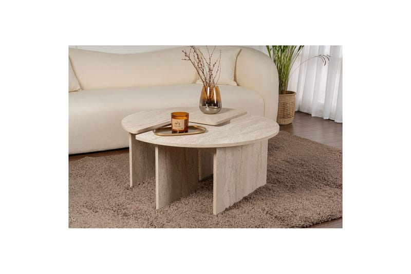 Soffbord Haruya Travertin - Travertin - Möbler - Bord & matgrupper - Soffbord