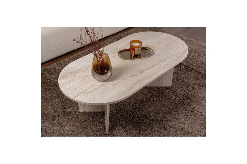 Soffbord Hasina Travertin - Travertin - Möbler - Bord & matgrupper - Soffbord